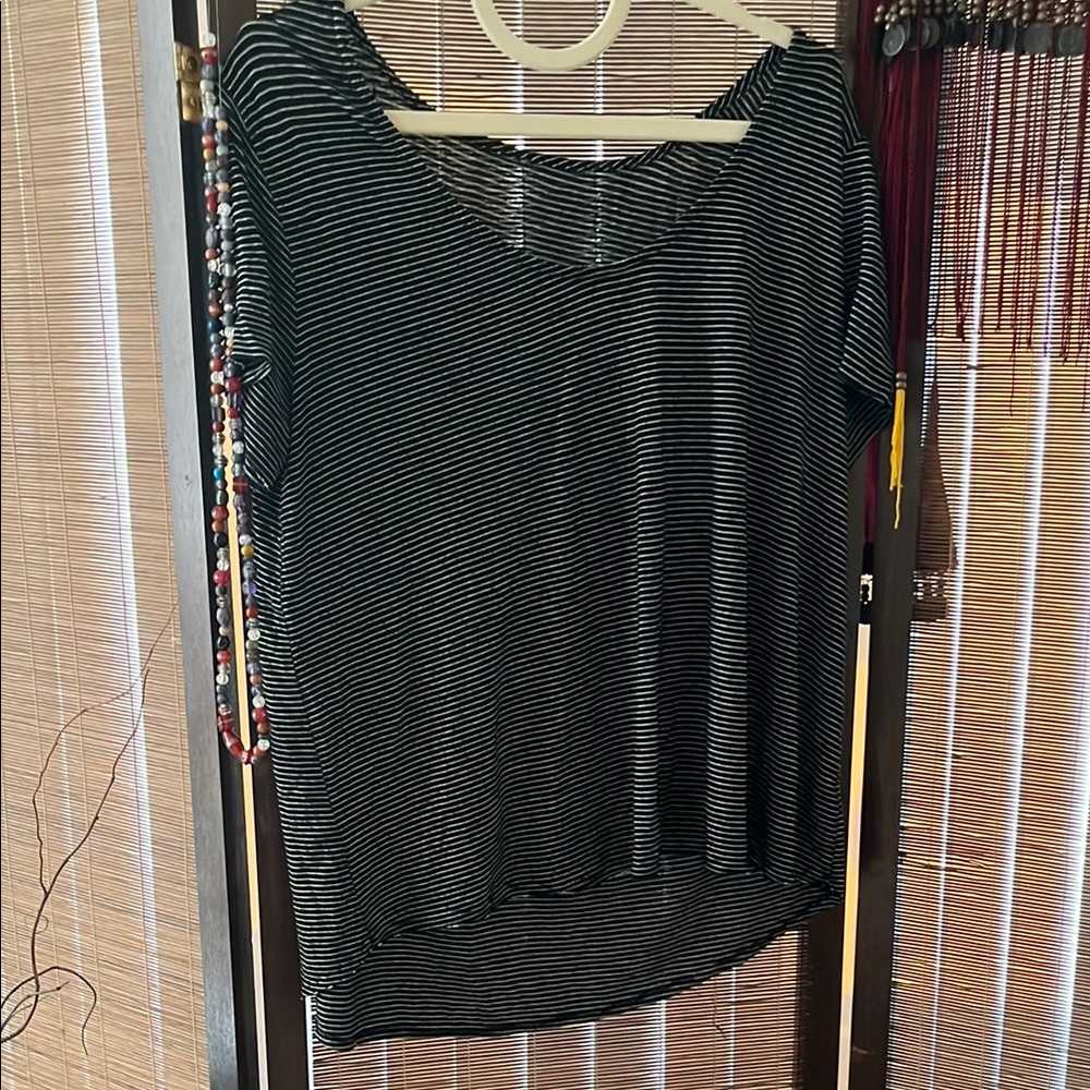 Striped Black and White Women's Top